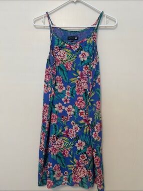 Cotton On Blue Floral Slip Dress with Pink Blooms